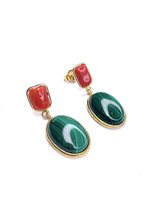 Orecchini Stocco Gioielli Donna in Argento Malachite ORA 448 - ORA 448